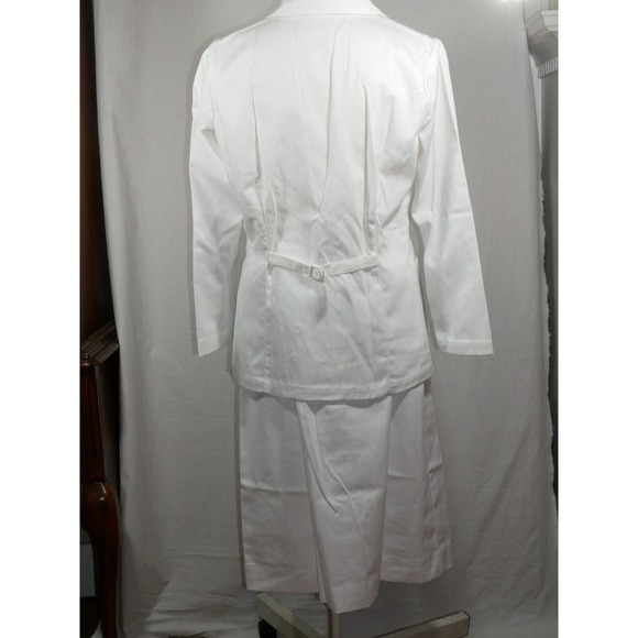 Vtg Work Force By Barco White Nurse Uniform Skirt Jacket Size 4 NOS - Picture 3 of 14